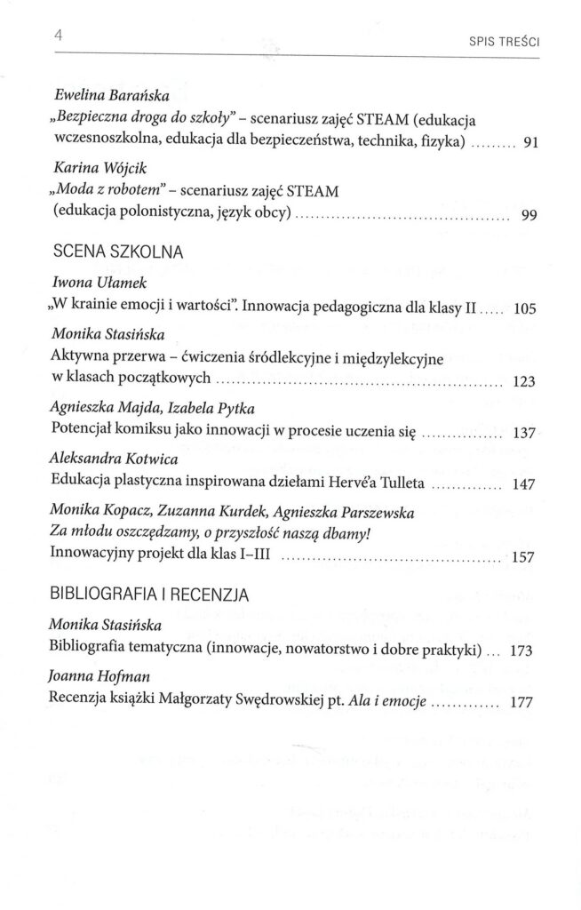 spis treści czasopisma Edukacja Wczesnoszkolna nr 1/2024/2025, s. 2.2