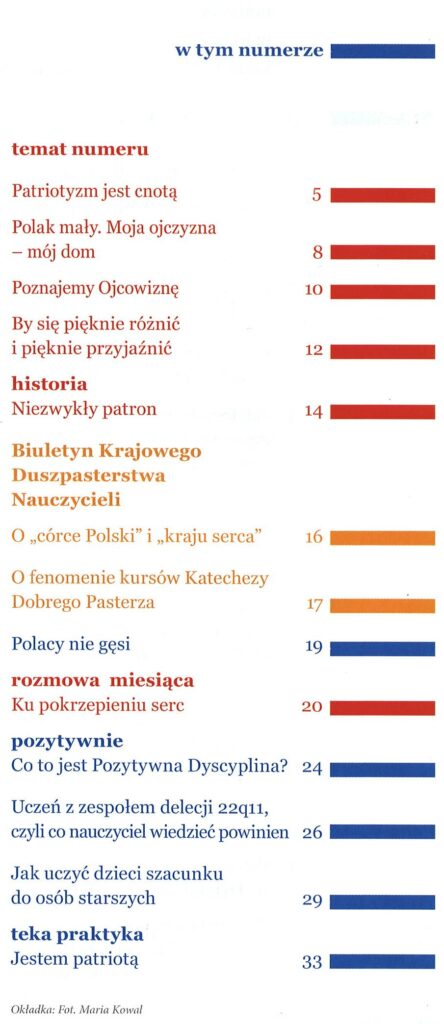 spis treści czasopisma Wychowawca nr 11/2024