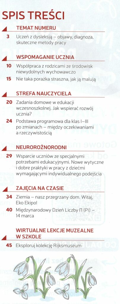 spis treści czasopisma Życie Szkoły nr 2/2025