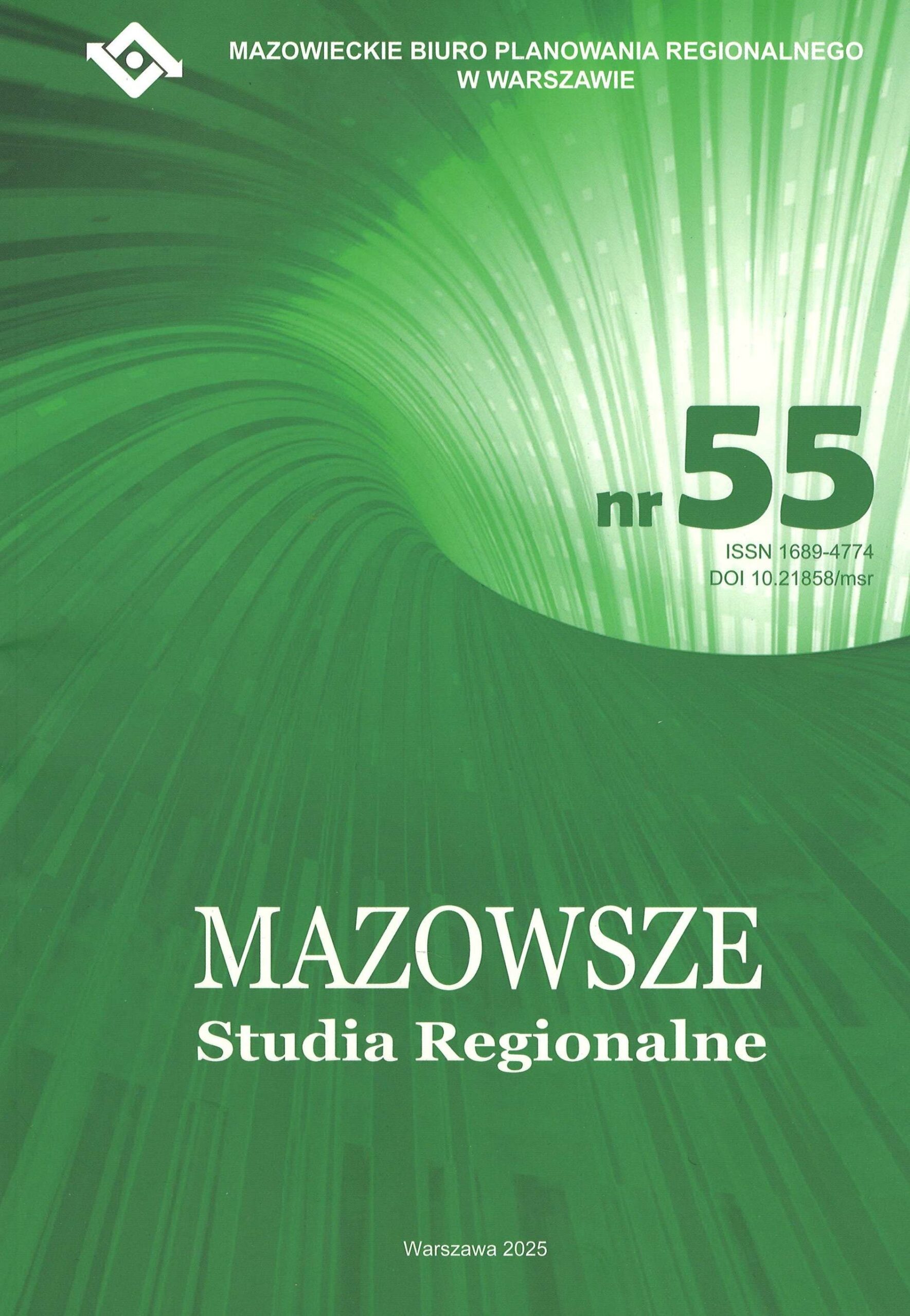 okładka czasopisma Mazowsze. Studia Regionalne nr 55/2025