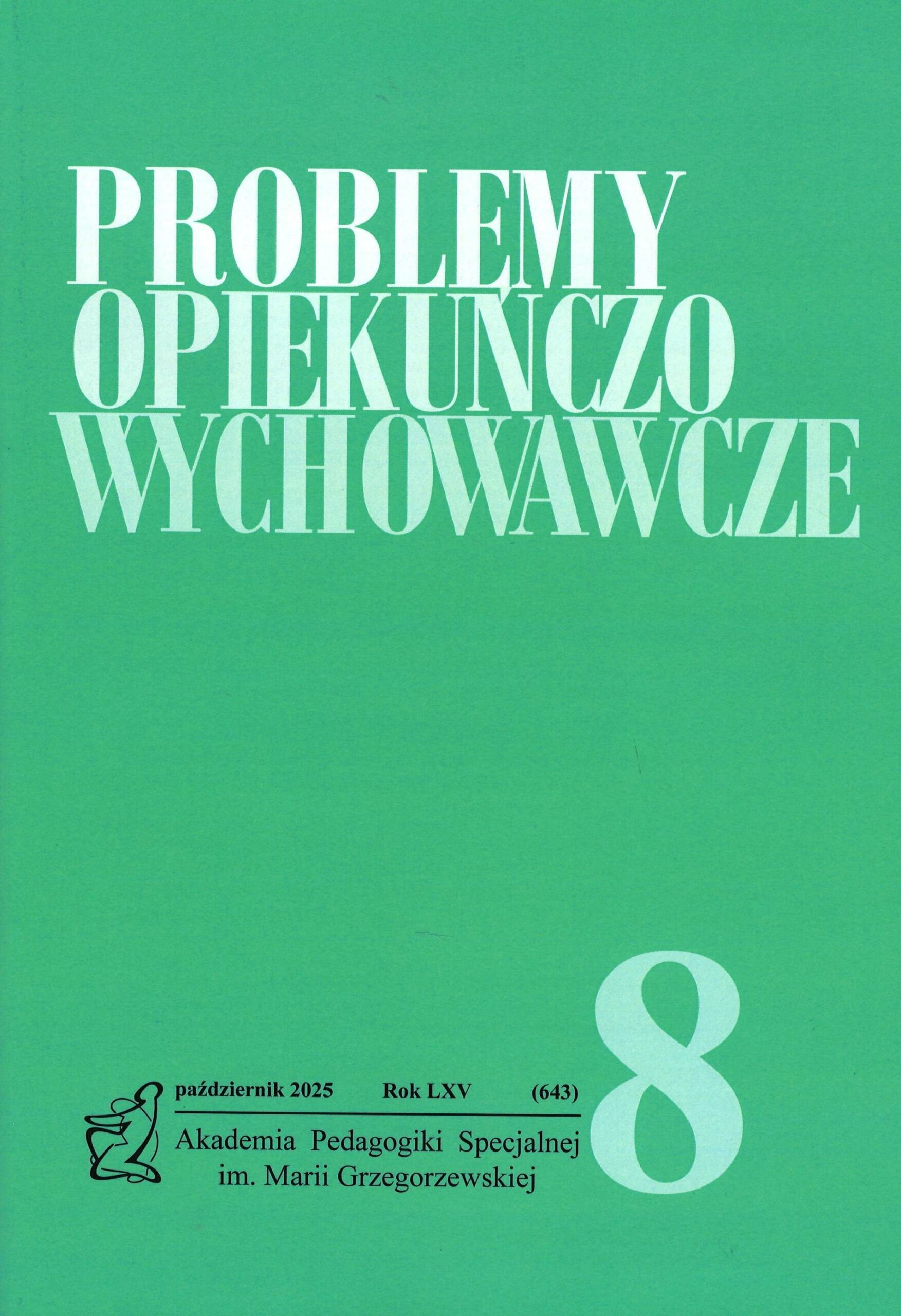 okładka czasopisma Problemy Opiekuńczo-Wychowawcze nr 8/2025