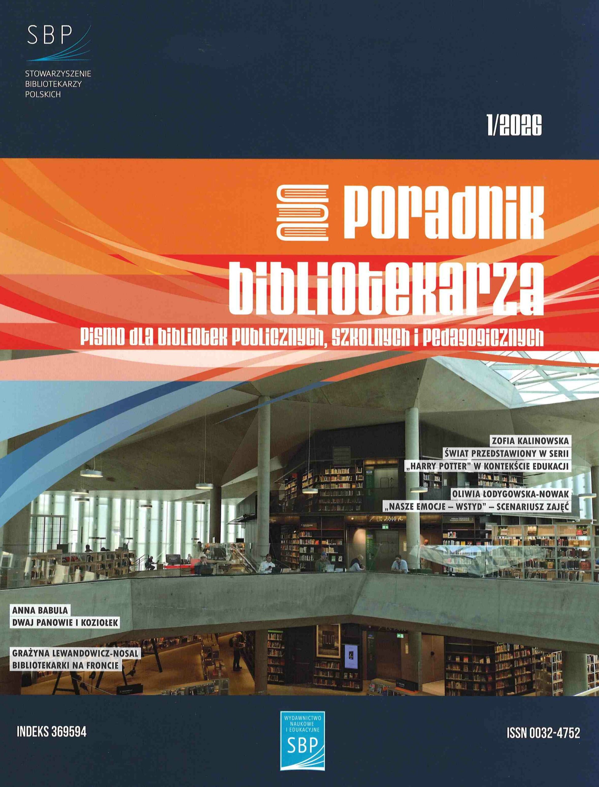 okładka czasopisma Poradnik Bibliotekarza n r 1 2026