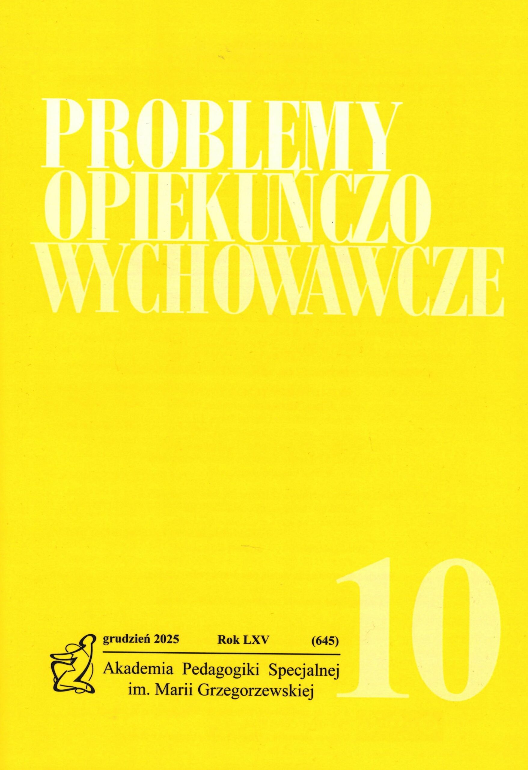 okładka czasopisma Problemy Opiekuńczo-Wychowawcze nr 10/2025