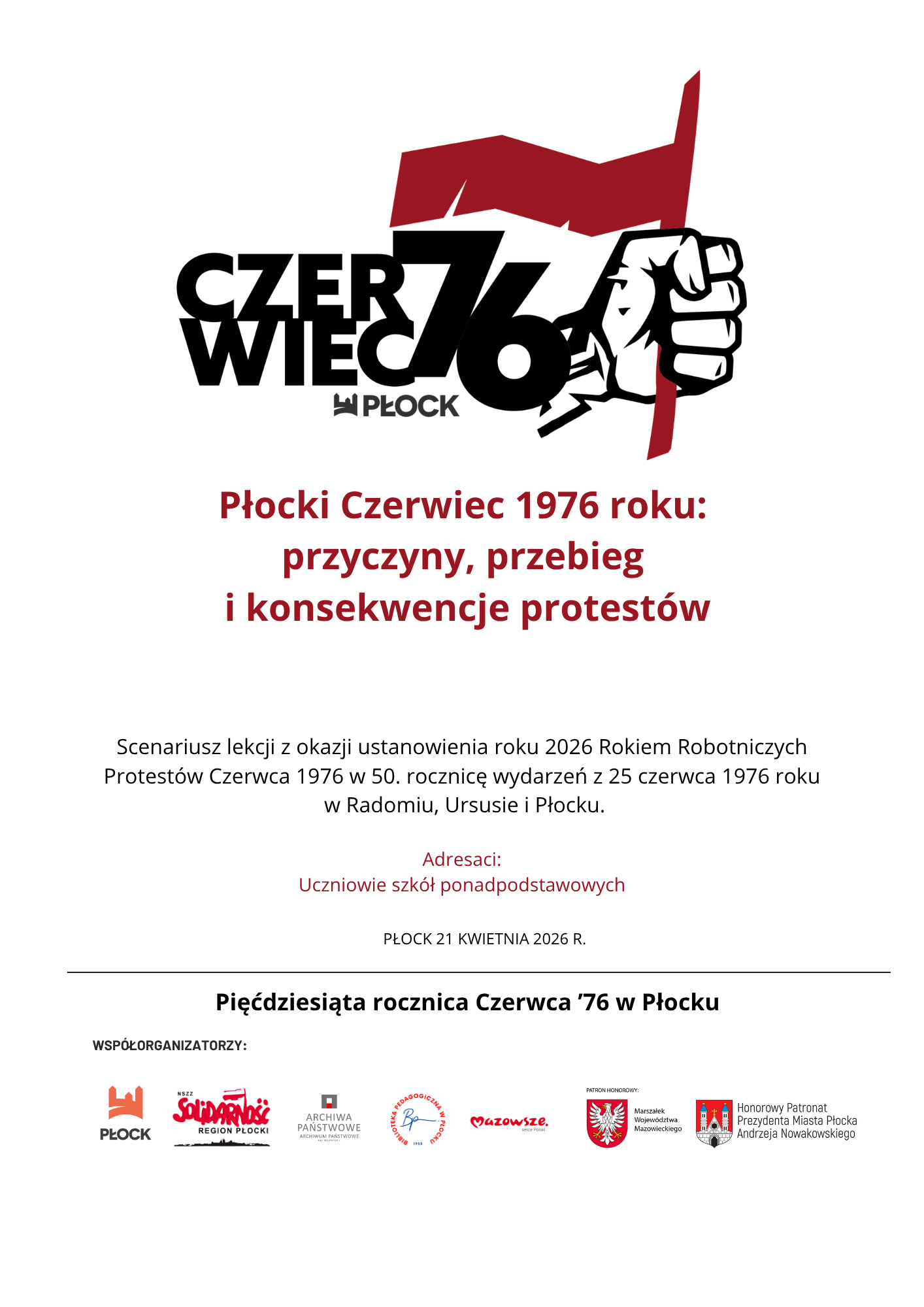 Spotkanie dla nauczycieli w płockim ratuszu - 50. rocznica …