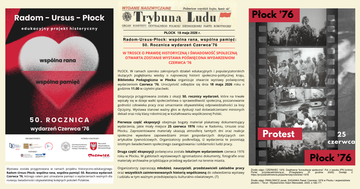 Otwarcie wystawy poświęconej wydarzeniom Czerwca 1976 roku – jednemu z najważniejszych symboli społecznego sprzeciwu wobec polityki władz PRL.